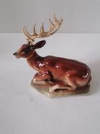 vintage JEMA beeld van een liggend hert izgst 18x15 cm izgst, Antiek en Kunst, Ophalen of Verzenden
