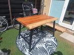 Stoere mango houten hoge eettafel 4 persoons, Huis en Inrichting, Tafels | Eettafels, Ophalen, Zo goed als nieuw, Rechthoekig