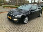 Peugeot 308 1.6 E-hdi 88 KW SW 2014 Zwart, Auto's, Peugeot, Voorwielaandrijving, 4 cilinders, Leder en Stof, Zwart