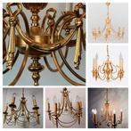 Collectie  vergulde kroonluchters -Sciolari -Milaan, Huis en Inrichting, Lampen | Kroonluchters, Ophalen, Metaal, Hollywood Regency Neoklassiek / Louis XVI- / luxe modernism
