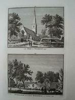 291-292/ Voorhout de kerk en Slot Boekenburg Kopergravure, Antiek en Kunst, Kunst | Etsen en Gravures, Ophalen of Verzenden