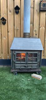 Mooie Engelse allesbrander openhaard, Huis en Inrichting, Kachels, Ophalen, Gebruikt, Houtkachel, Vrijstaand
