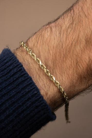 14 karaat gouden armband/ Silk Rope  / 20 cm / beschikbaar voor biedingen