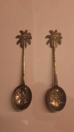 2 verzilverde thee lepeltjes 'Zeemanshuis Curaçao', Antiek en Kunst, Ophalen of Verzenden, Zilver