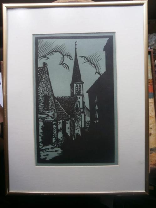 ZANDVOORT, Het Slopje, van BOSEN, LITHO + HOUTSNEDE, Antiek en Kunst, Kunst | Litho's en Zeefdrukken, Ophalen
