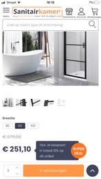Saniclear Nano Zwarte Douchedeur 90x200, Ophalen of Verzenden, Nieuw, Met douche
