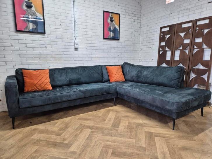 Hoekbank | Loods 5 | Velvet, Huis en Inrichting, Banken | Bankstellen, Zo goed als nieuw, Vierpersoons of meer, 150 cm of meer