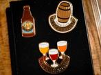 Grimbergen bier biermerk logo pins setje doosje drank bieren, Verzamelen, Speldjes, Pins en Buttons, Ophalen of Verzenden, Zo goed als nieuw