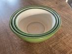 Vintage groene emaille schalen - Set van 3, Ophalen, Gebruikt