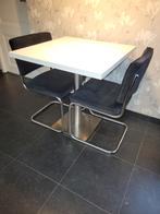keukentafel 75x75 met twee stoelen model Gispen, Huis en Inrichting, Tafels | Eettafels, Ophalen, Overige materialen, Gebruikt