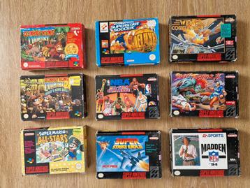 9 super nintendo snes spellen in originele doosjes beschikbaar voor biedingen