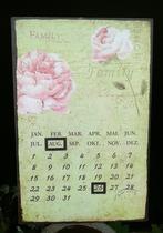 Mooie tijdloze Kalender, Wandbord, Magneetbord, groen rose, Nieuw, Ophalen of Verzenden, Maandkalender