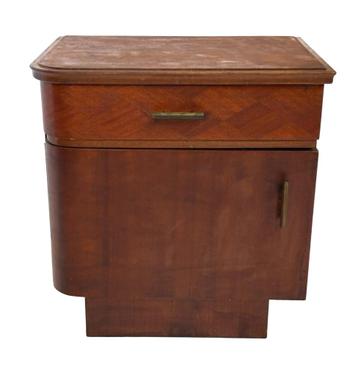 Vintage Nachtkastje bijzettafeltje Jaren 60 Design Eiken beschikbaar voor biedingen