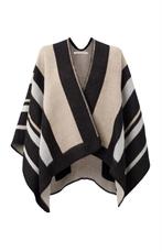 YAYA Wikkelponcho Zwart Grijs Beige, Verzenden, Zo goed als nieuw, Maat 38/40 (M), Zwart