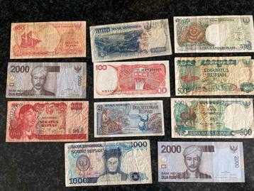 Indonesië Rupiah Bankbiljetten Collectie beschikbaar voor biedingen