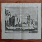 19 / Het Slot van Egmond ruine      Gravure uit 1736, Antiek en Kunst, Ophalen of Verzenden