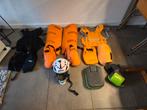 OBO keeper goalie  set TK BAUER legguards kickers helm hands, Ophalen, Gebruikt
