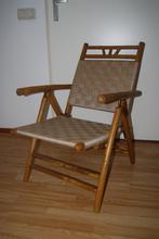 Bamboe Inklapbare Relax Stoel., Huis en Inrichting, Stoelen, Ophalen, Overige materialen, Bruin, Nieuw
