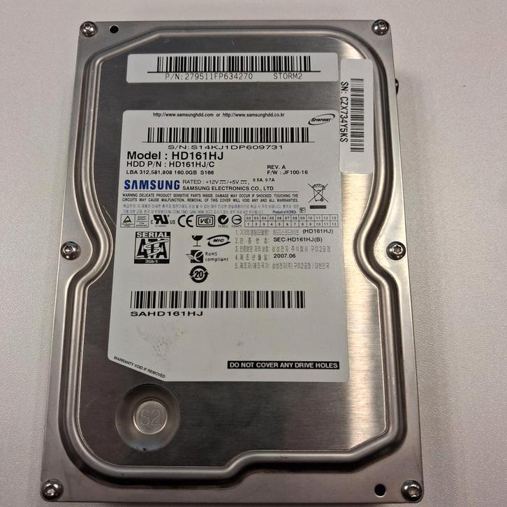 Samsung 160GB HDD - 3.5 inch, Computers en Software, Harde schijven, Gebruikt, Desktop, Intern, HDD, SATA, Ophalen of Verzenden