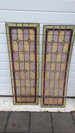 Zoldervondst 2 glas in lood ramen., Ophalen, Gevelraam of Ruit, Minder dan 80 cm, Glas in lood