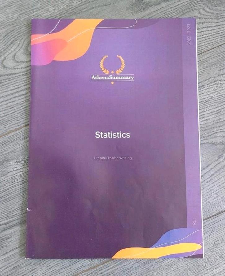 Statistics - Athena Summary, Boeken, Studieboeken en Cursussen, Zo goed als nieuw, WO, Ophalen of Verzenden