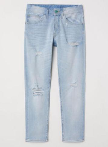 H&M lichtblauw relaxte tapered jeans spijkerbroek denim 152 beschikbaar voor biedingen