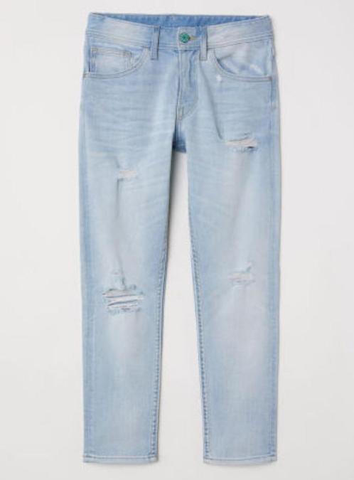 H&M lichtblauw relaxte tapered jeans spijkerbroek denim 152, Kinderen en Baby's, Kinderkleding | Maat 152, Nieuw, Jongen, Broek