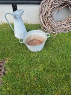 Zinken emmer en kan, Antiek en Kunst, Ophalen of Verzenden