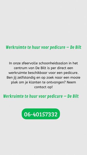 Te huur werkruimte in de bilt  beschikbaar voor biedingen