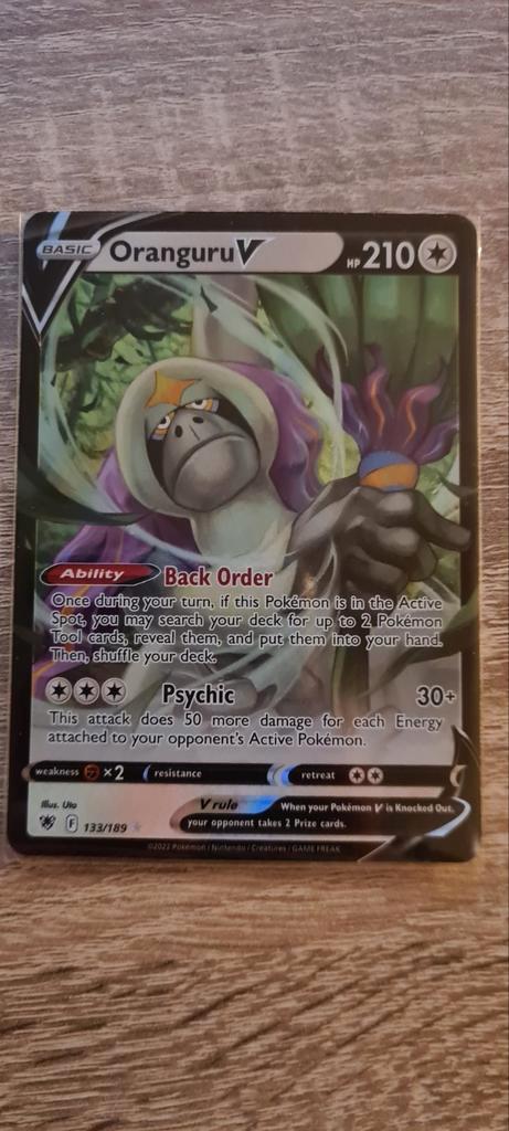 Oranguru V 133/189 Astral Radiance, Hobby en Vrije tijd, Verzamelkaartspellen | Pokémon, Zo goed als nieuw, Losse kaart, Ophalen of Verzenden