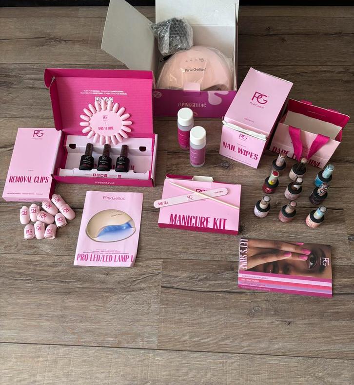 Pink Gellac complete set, Sieraden, Tassen en Uiterlijk, Uiterlijk | Cosmetica en Make-up, Zo goed als nieuw, Handen en Nagels