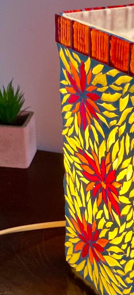 Vintage glaskunst lamp kunstenares Fabienne Leblond unicum., Huis en Inrichting, Lampen | Tafellampen, Zo goed als nieuw, Minder dan 50 cm