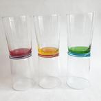 Groot formaat glazen in regenboog kleuren vintage? 5 st 2103, Glas, Glas of Glazen, Gebruikt, Ophalen of Verzenden