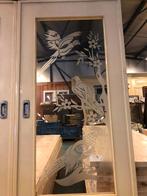 Antieke set schuif / en-suite deuren met geëtst glas 212x194, Antiek en Kunst, Curiosa en Brocante, Ophalen of Verzenden