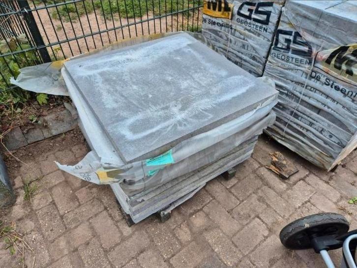 37,12m² 80x80x4 terrastegels geïmpregneerd s-partij, Tuin en Terras, Tegels en Klinkers, Nieuw, Terrastegels, Beton, 10 m² of meer