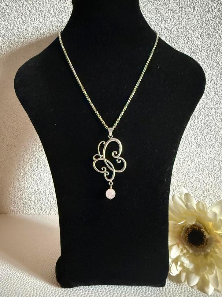 M263/SCROEPELS Zilveren Vlinder Ketting DENEMARKEN, Sieraden, Tassen en Uiterlijk, Kettingen, Gebruikt, Zilver, Zilver, Verzenden