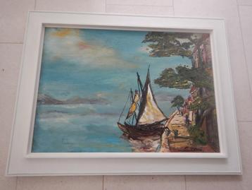 Schilderij met een boot beschikbaar voor biedingen