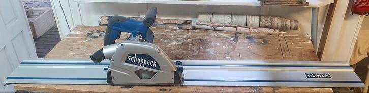 Scheppach Invalzaag op accu met extra lange geleider., Doe-het-zelf en Verbouw, Gereedschap | Zaagmachines, Zo goed als nieuw