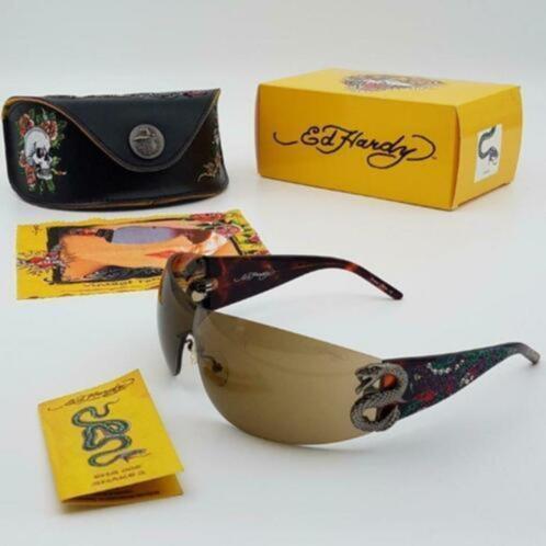 Zonnebril Ed Hardy EHS-005 Tortoise 120 - Snake 2, Sieraden, Tassen en Uiterlijk, Zonnebrillen en Brillen | Heren, Nieuw, Zonnebril