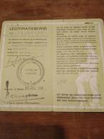 Legitimatiebewijs Stelling van Amsterdam 1939, Ophalen of Verzenden, Landmacht, Nederland, Overige typen