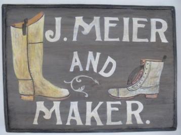 Schoenmaker reclame houten bord/vintage/uniek antiek etalage beschikbaar voor biedingen