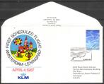 1e KLM vlucht Leningrad USSR 1987, Postzegels en Munten, Verzenden, Envelop
