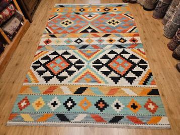 Handgeweven oosterse wollen kelim 296x294 beschikbaar voor biedingen