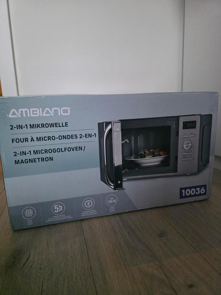 Ambiano 2-in-1 Magnetron - Nieuw in doos, Witgoed en Apparatuur, Magnetrons, Nieuw, Vrijstaand, Magnetron, Minder dan 45 cm, Grill