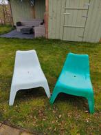 2x Ikea lage tuinstoel, Tuin en Terras, Tuinstoelen, Kunststof, Gebruikt, Stapelbaar, Ophalen