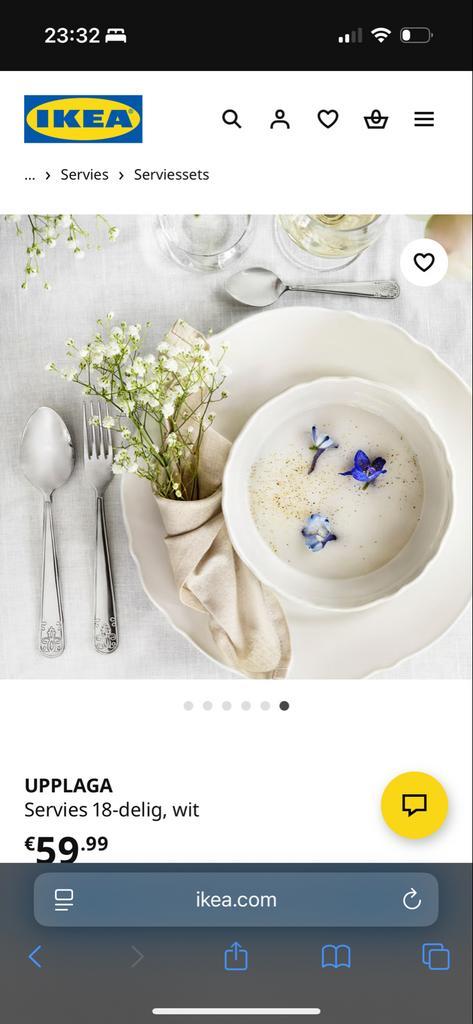 IKEA UPPLAGA Serviesset 30-delig Compleet, Huis en Inrichting, Keuken | Servies, Zo goed als nieuw, Compleet servies, Overige stijlen