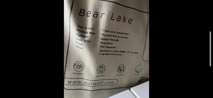 Outwell Bear Lake 6 tunneltent, Caravans en Kamperen, Tenten, tot en met 6, Gebruikt, Ophalen