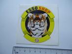 sticker oud ESSO SHOP pomp tankstation oil olie auto motor, Verzamelen, Verzenden, Zo goed als nieuw, Bedrijf of Vereniging