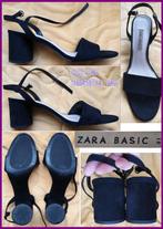 ZARA zwarte nubuck leren sandalen maat 41 zgan, ZARA, Zwart, Zo goed als nieuw, Sandalen of Muiltjes