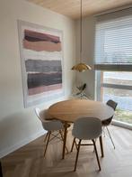 Ronde houten tafel, Huis en Inrichting, Tafels | Bijzettafels, Ophalen, Gebruikt, Rond, Scandinavisch